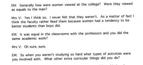 Perceptions of Female Students in the 1920s