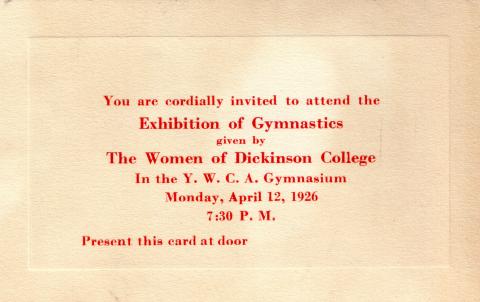 Women's Gymnastic Exhibition, 1926
