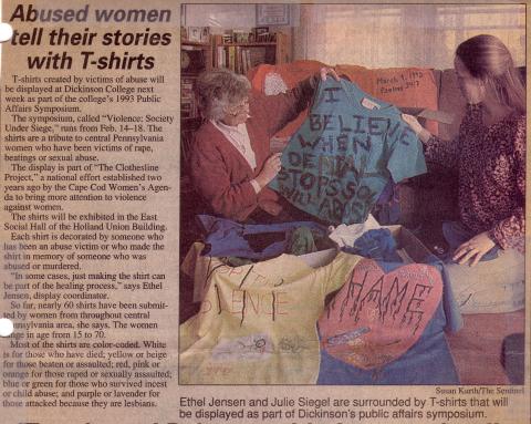 The Sentinel on "The Clothesline Project"