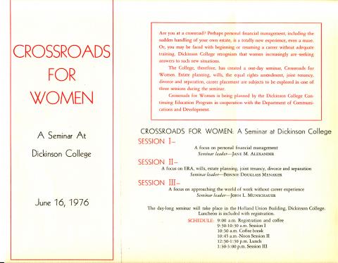Crossroads for Women Seminar
