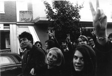 Female Students Participate in the March Past the War College, 1969