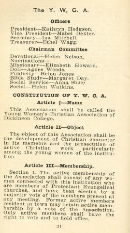 1914-15 Constitution of the Young Women's Christian Association