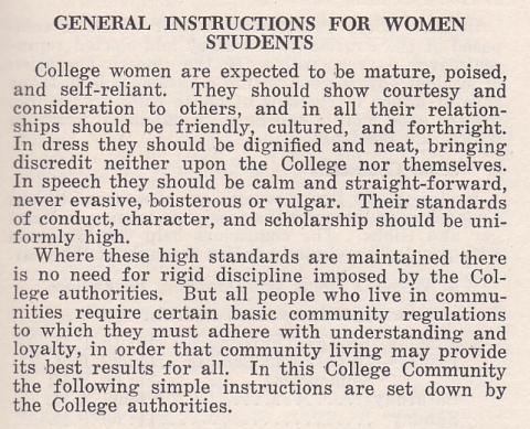 General Instructions for Women Students
