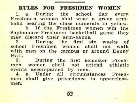 Rules for Freshmen Women