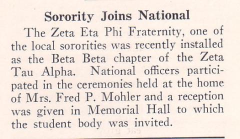 A Local "Sorority Joins National"