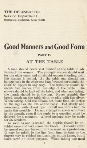 Good Manners and Good Form