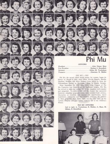 Phi Mu in 1954