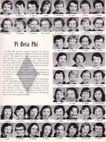 Pi Beta Phi in 1955