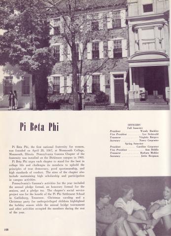 Pi Beta Phi in 1957