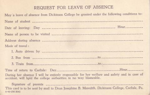 Request for Leave of Absence