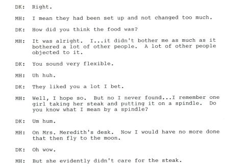 Female student "didn't care for the steak"