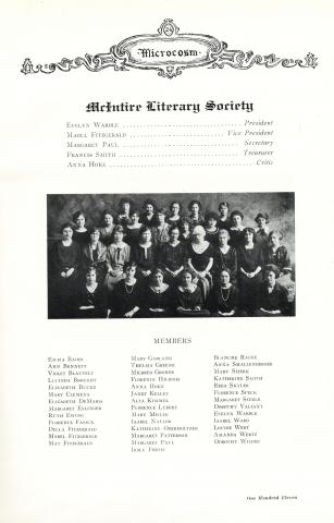 The McIntire Literary Society is Pictured in the 1924 Microcosm