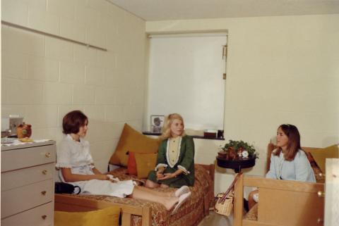 Photograph of Female Students in Witwer Hall, c.1965