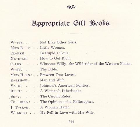 "Appropriate Gift Books" as Recommended by the Microcosm Staff
