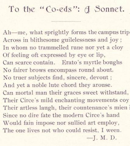 A Sonnet to the "Co-eds"