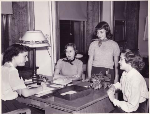 Candid Picture at the Dean of Women's Office, circa 1950