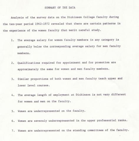The Commission on the Status of Women Faculty Survey