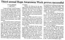 Successful Third Annual Rape Awareness Week