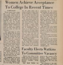 Women's Acceptance to College in "Recent Times" 