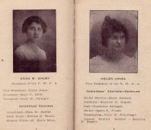 President and Vice President of Y.W.C.A. Portraits included in 1915-16 Student Handbook