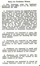 Rules for Freshman Women (1949-50)
