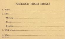 Absence from Meals