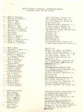 "List of Juniors, Seniors, and Freshman Rooming at Metzger during the years 1920-1921"