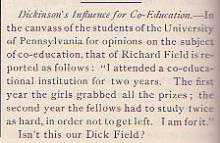 Dickinson's Influence for Co-Education