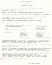 The Women's Center Board Minutes from February 1983