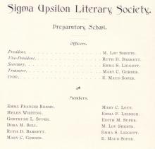Another Literary Society Created by Female Preparatory Students