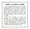 "First Alumna Lifer"