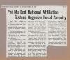 "Phi Mu End National Affiliation, Sisters Organize Local Sorority"